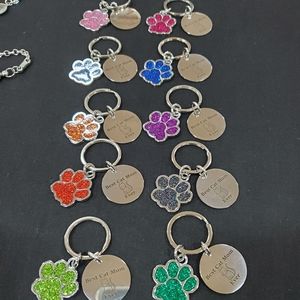 New Best Cat Mom Ever Keychains - Multiple Colors